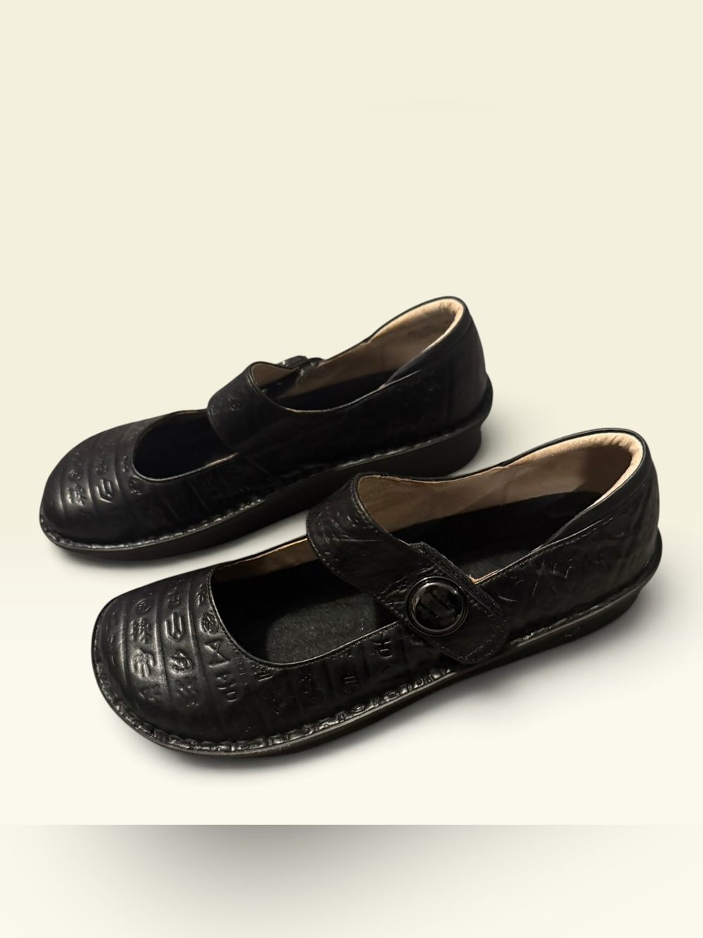 Alegria Women's Mary Jane Flats Black Leather EU 41 Slip Resistant